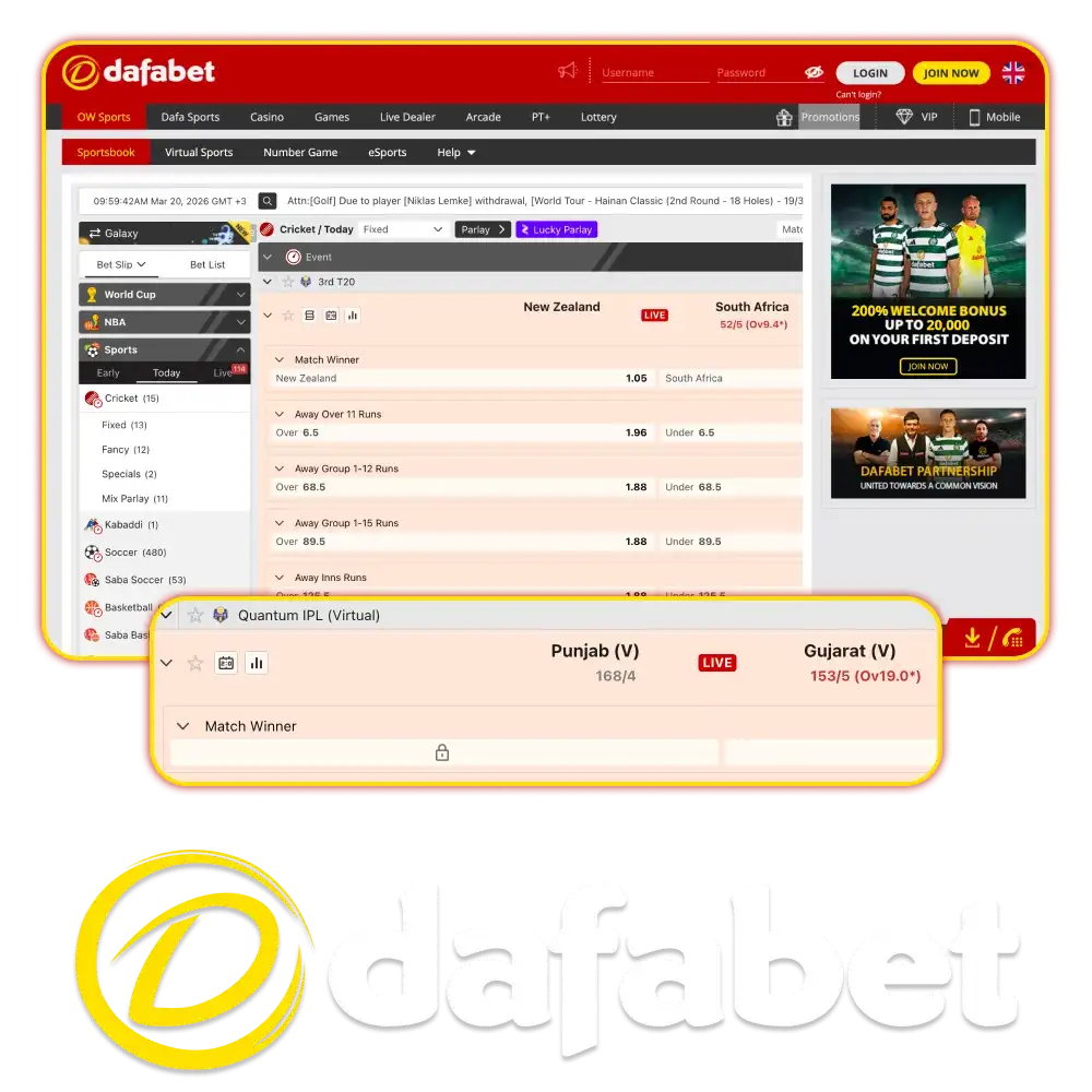 Start betting on cricket with the official Dafabet IPL platform.